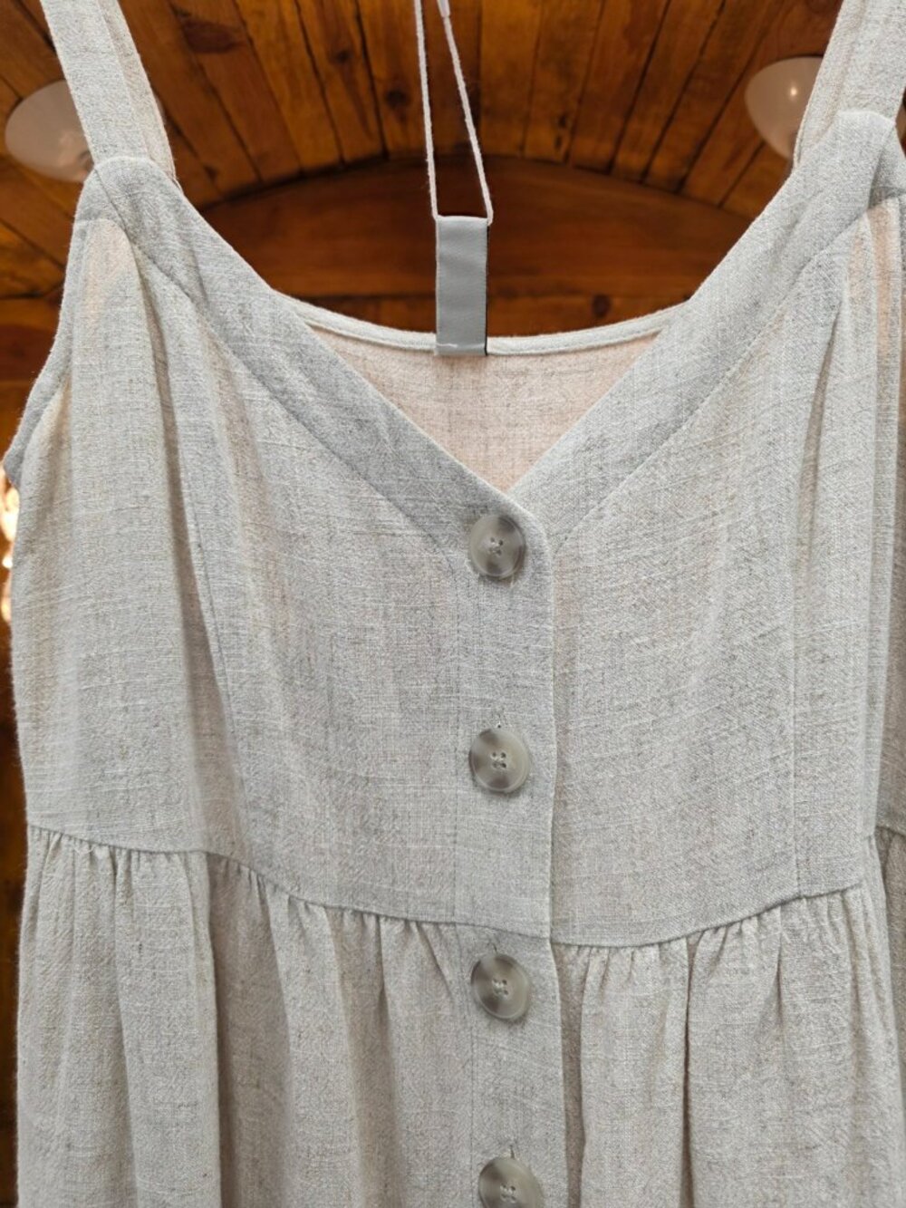 Gentle Fawn Beige Button-Front Linen Sundress SZ Medium. NWT - Picture 4 of 11